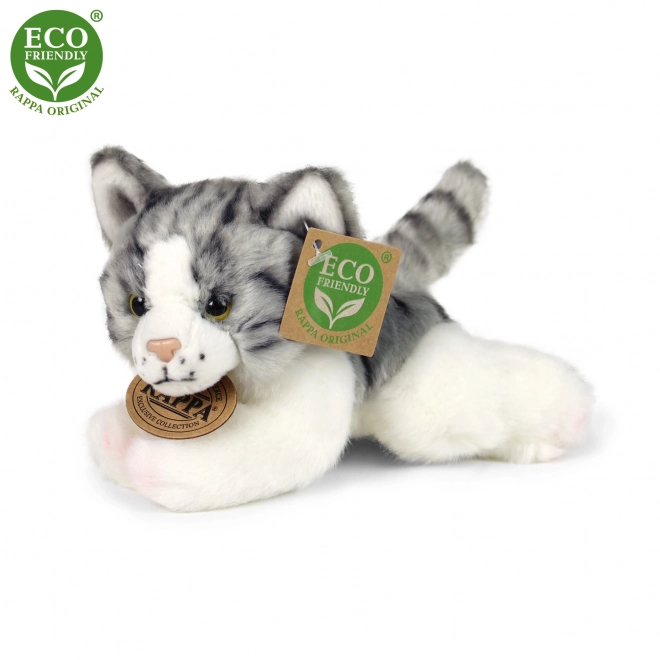 Gatto di peluche sdraiato 17 cm eco-friendly