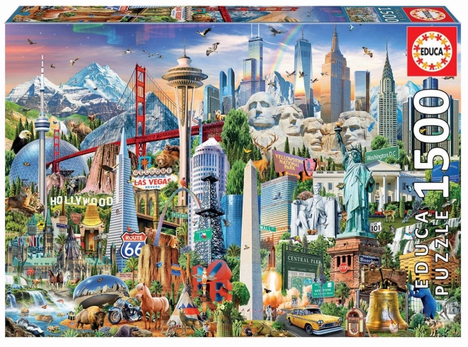 Puzzle delle divisioni dell'America del Nord 1500 pezzi