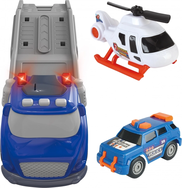 Woopie Rimorchio della Polizia Azzurro City Truck con Effetti Luminosi e Sonori