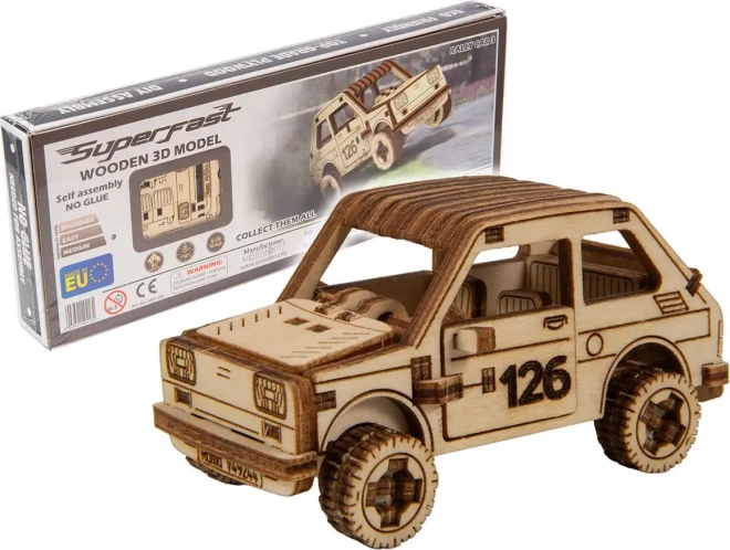 Puzzle 3D in legno - modello auto da rally