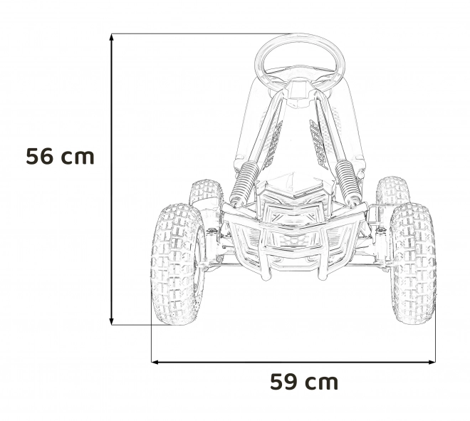 Gokart a pedali rosa per bambini con freno a mano e ruote gonfiabili