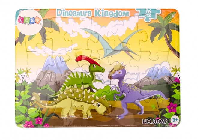 Puzzle per Bambini con Dinosauri Colorati 16 Pezzi