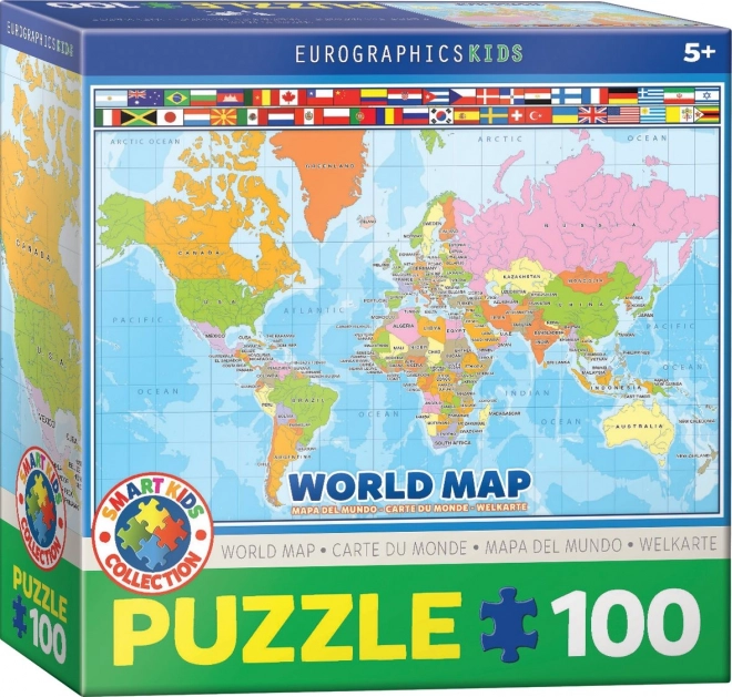 Puzzle Mappa del mondo 100 pezzi