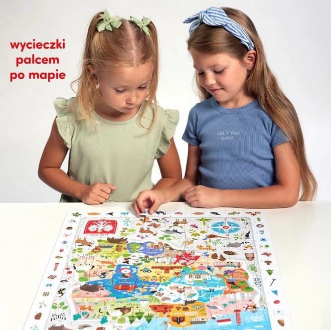 Puzzle osservative - Mappa della Polonia 100 pezzi