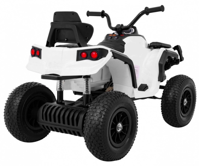 Batteria ATV Air Quad Bianco per Bambini + Ruote Gonfiabili + Radio MP3 + Avviamento Gratuito