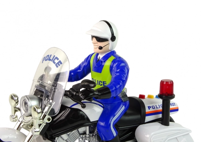 Motocicletta giocattolo della polizia con luci e suoni