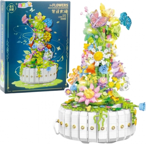 Kit di Composizione di Fiori con Farfalle e Illuminazione LED