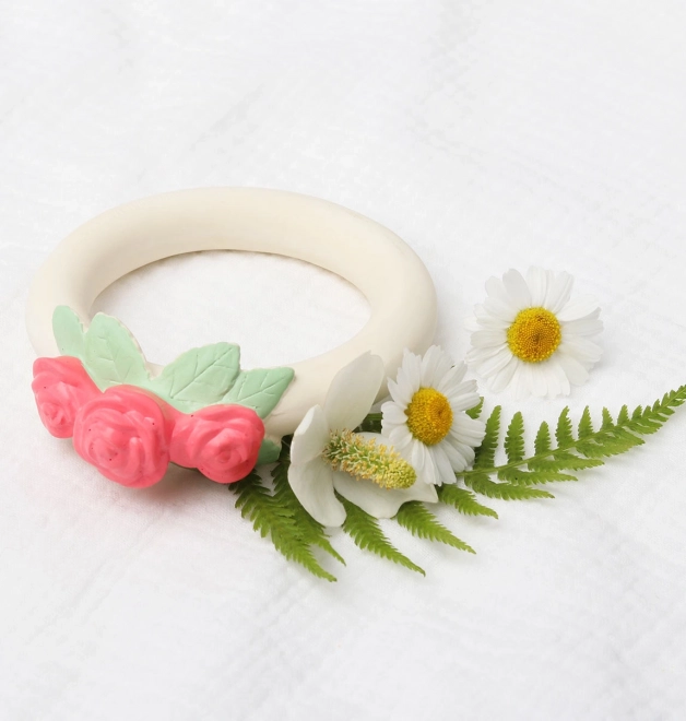 Massaggiagengive in gomma naturale con roselline