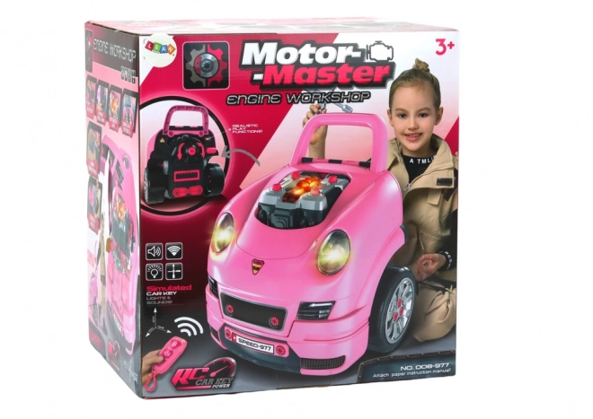 Auto Officina Smontabile Rosa per Bambini