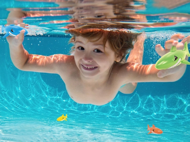 Set di 4 squali colorati per l'insegnamento delle immersioni per bambini