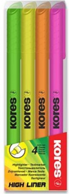 Kores Evidenziatori High Liner Set 4 Pezzi