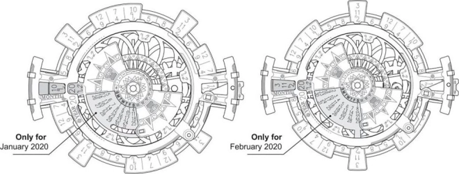 Calendario da Tavolo Meccanico in Legno RoboTime 3D