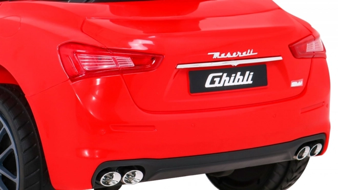 Maserati Ghibli batteria per bambini rosso + Telecomando + Avvio lento + EVA + MP3 USB + LED