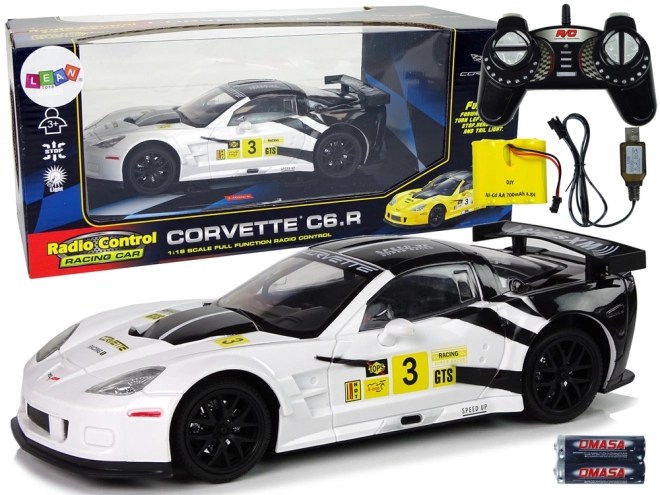 Corvette c6.r telecomandata bianco 2.4g con luci