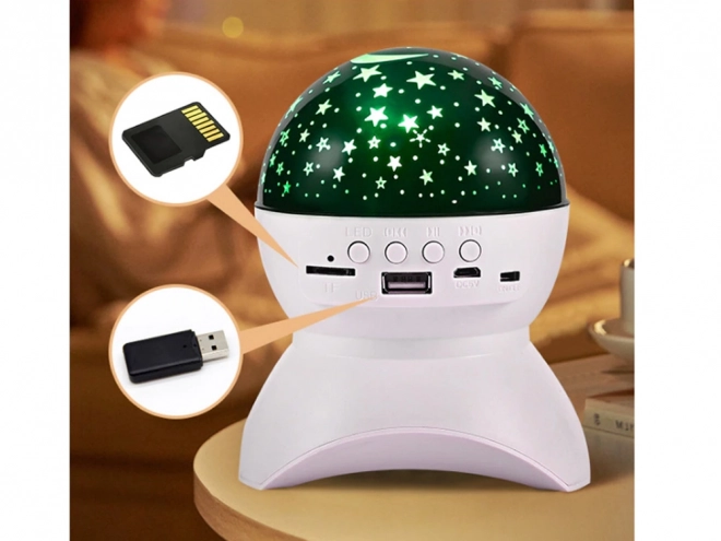 Proiettore Stelle con Luce Notturna e Altoparlante Bluetooth USB