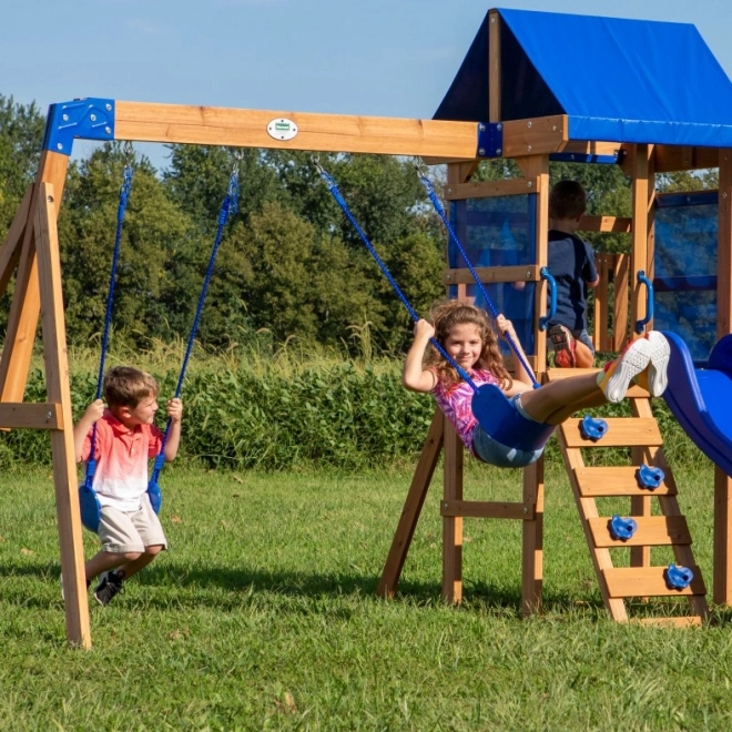 Parco giochi in legno Aurora con scivolo