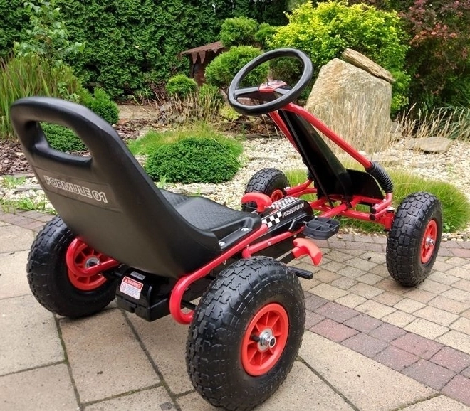 Kart a pedali + Pneumatici gonfiabili + Sedile regolabile – Rossa