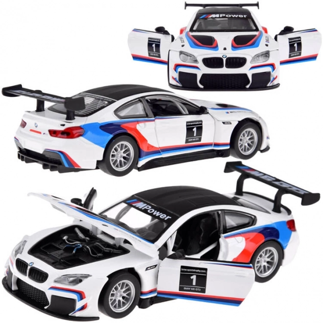 Modello in metallo BMW M6 GT3 con luce e suono in scala 1:32