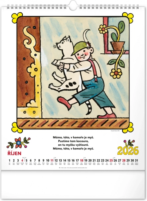 Calendario da parete Josef Lada - Filastrocche 2026