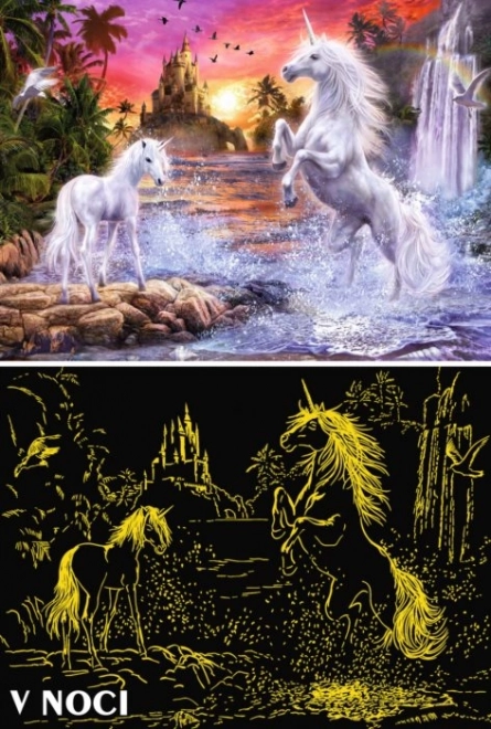 Puzzle luminoso Unicorni al fiume 500 pezzi