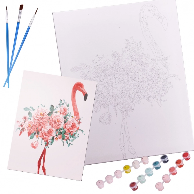 Kit Pittura per Numero Flamingo 40x50cm