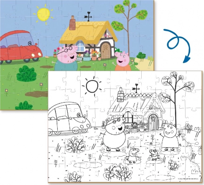 Puzzle double face Peppa Pig in campagna