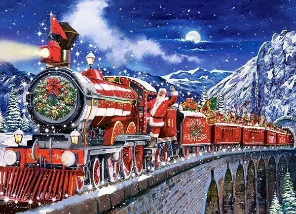 Puzzle 200 pezzi Babbo Natale arriva in città