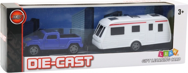 Set Macchinina con Caravan Blu