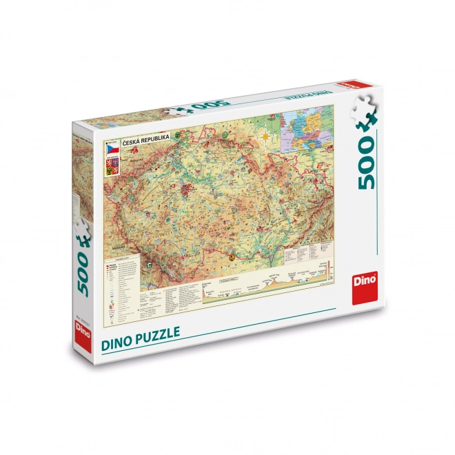 Puzzle Mappa della Repubblica Ceca 500 pezzi