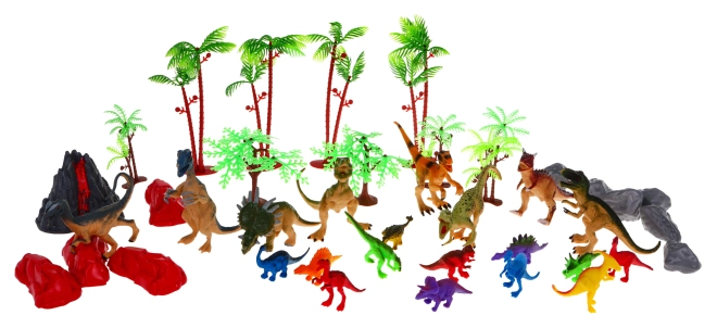 20 dinosauri in gomma e ricchi accessori