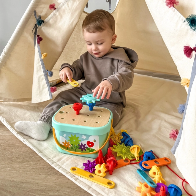 Kit motricità Montessori 12 in 1 con box in legno