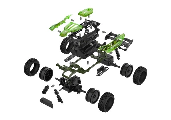 Buggy RC in Plastica Verde 22cm Kit di Montaggio