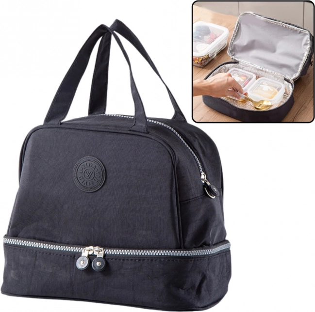 Borsa Termica Isolante con Tracolla Regolabile Nera 27cm