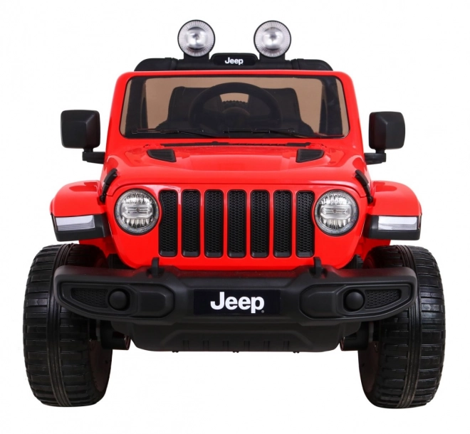 Jeep Wrangler Rubicon a batteria per bambini Rosso + telecomando + radio MP3 LED + ruote EVA
