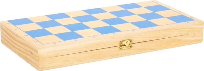 Scacchi in legno per bambini small foot – set pieghevole con pedine colorate