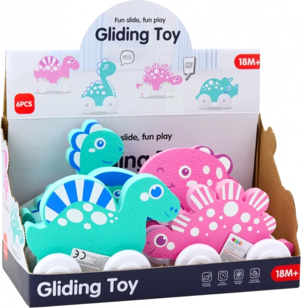 Dinosauro su ruote in schiuma per bambini mix di colori