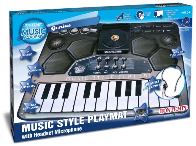 Tappeto da gioco DJ con Pianoforte e Set Cuffie