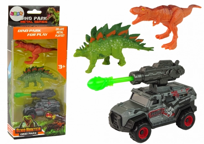 Set di Figurine Dinosauri con Veicolo e Razzo Verde