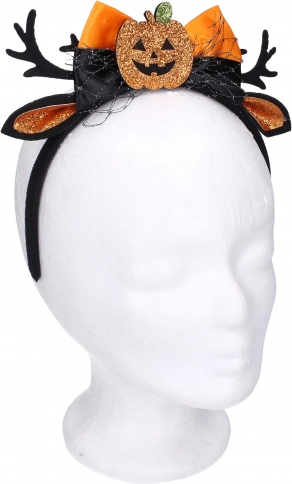 Cerchietto da carnevale con orecchie e decorazione a zucca