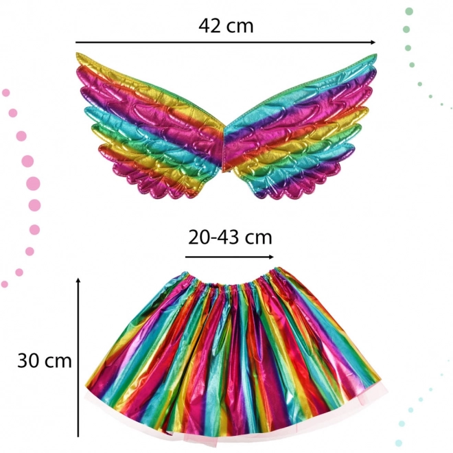 Costume da unicorno multicolore con gonna e fascia