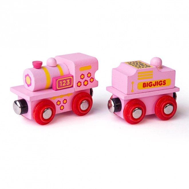 Locomotiva Rosa Bigjigs Rail con Tender