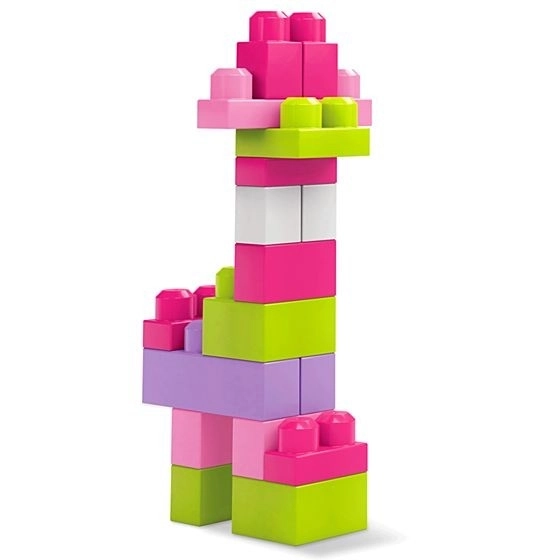 Mega Bloks First Builders Borsa da Costruzione Grandi per Bambine (60 pezzi)