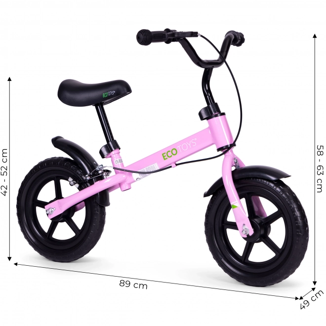 Bici senza pedali con freno per bambini ECOTOYS rosa
