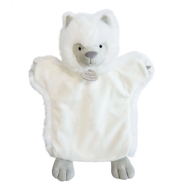 Doudou marionetta lupo bianco 25 cm