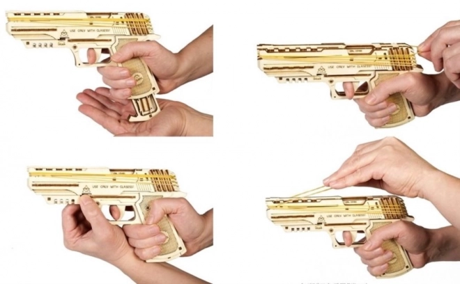 Puzzle 3D UGEARS Pistola Wolf-01