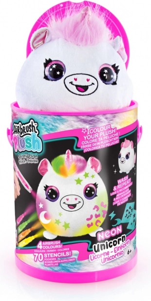 Set creativo Airbrush Neon con peluche squish