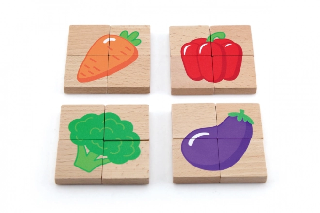 Puzzle magnetico in legno con frutta