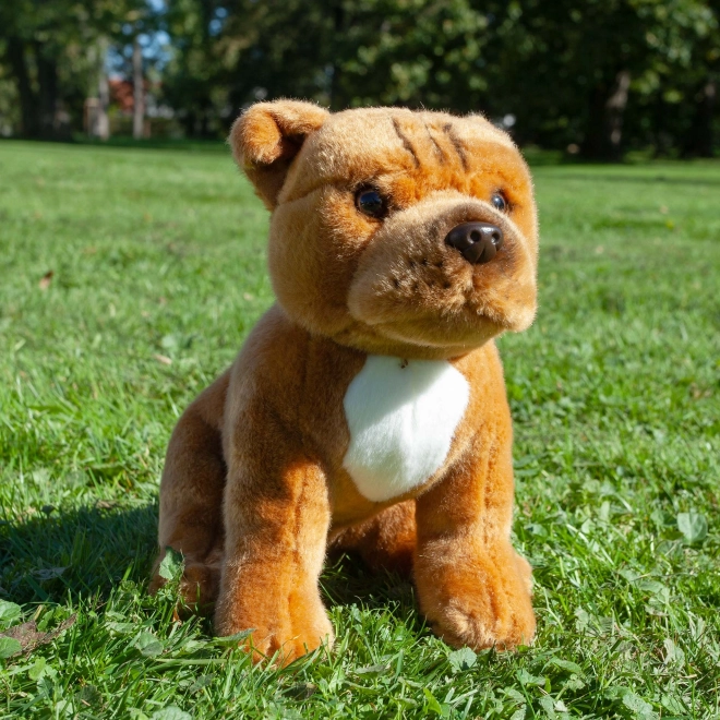 Cane Peluche Staffordshire Bull Terrier Marrone Seduto 30 cm Eco-Friendly