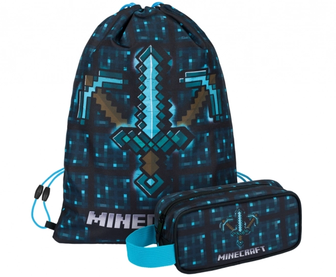 Set Minecraft 2 con Ascia e Spada Blu