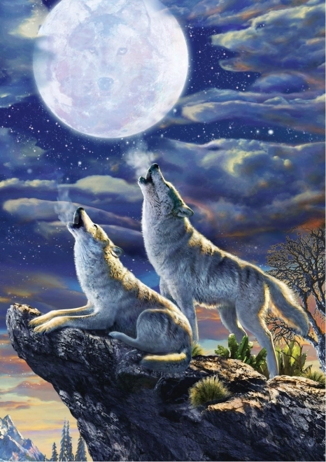 Puzzle lupi alla luna piena 1000 pezzi